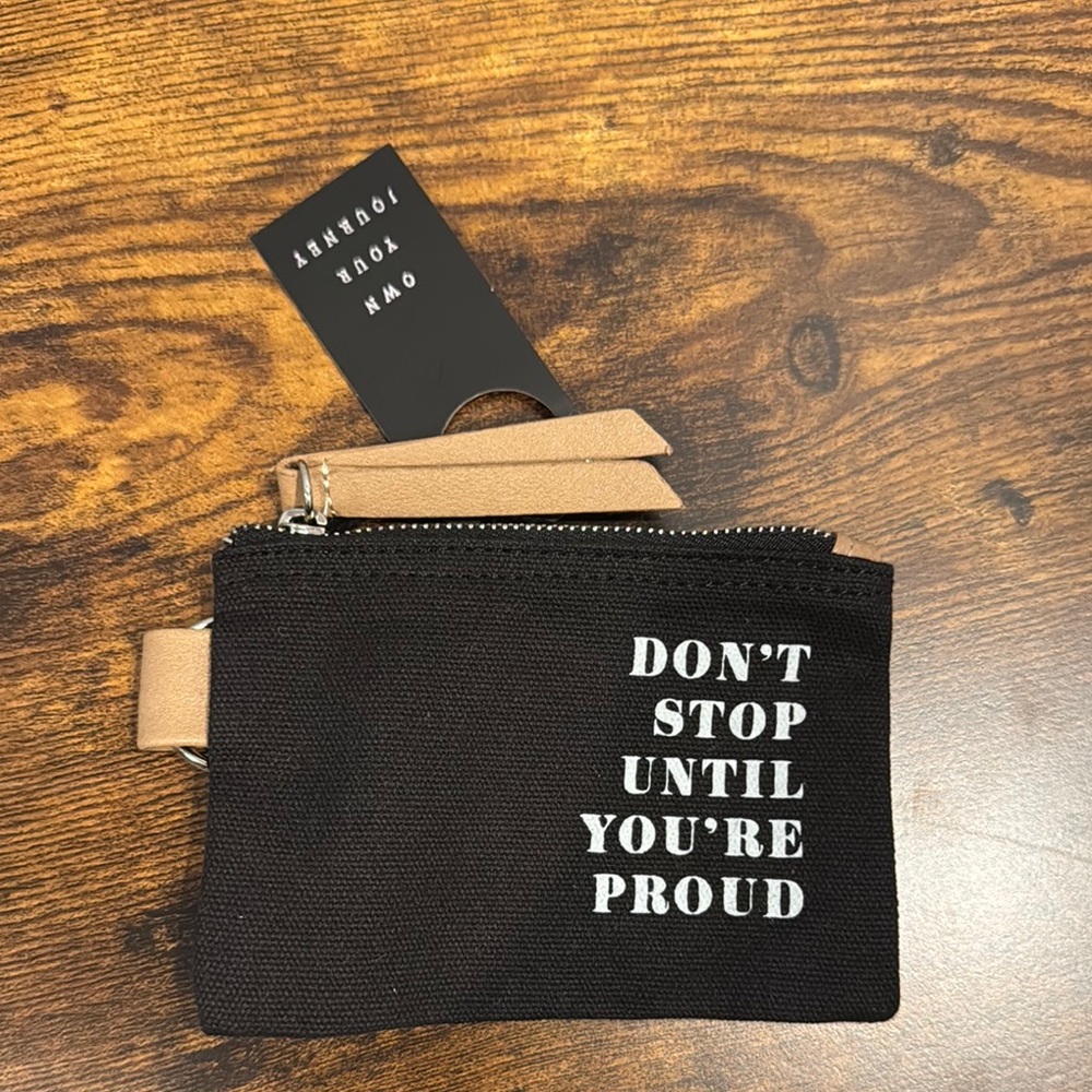 Chic Black Inspirational Canvas Pouch